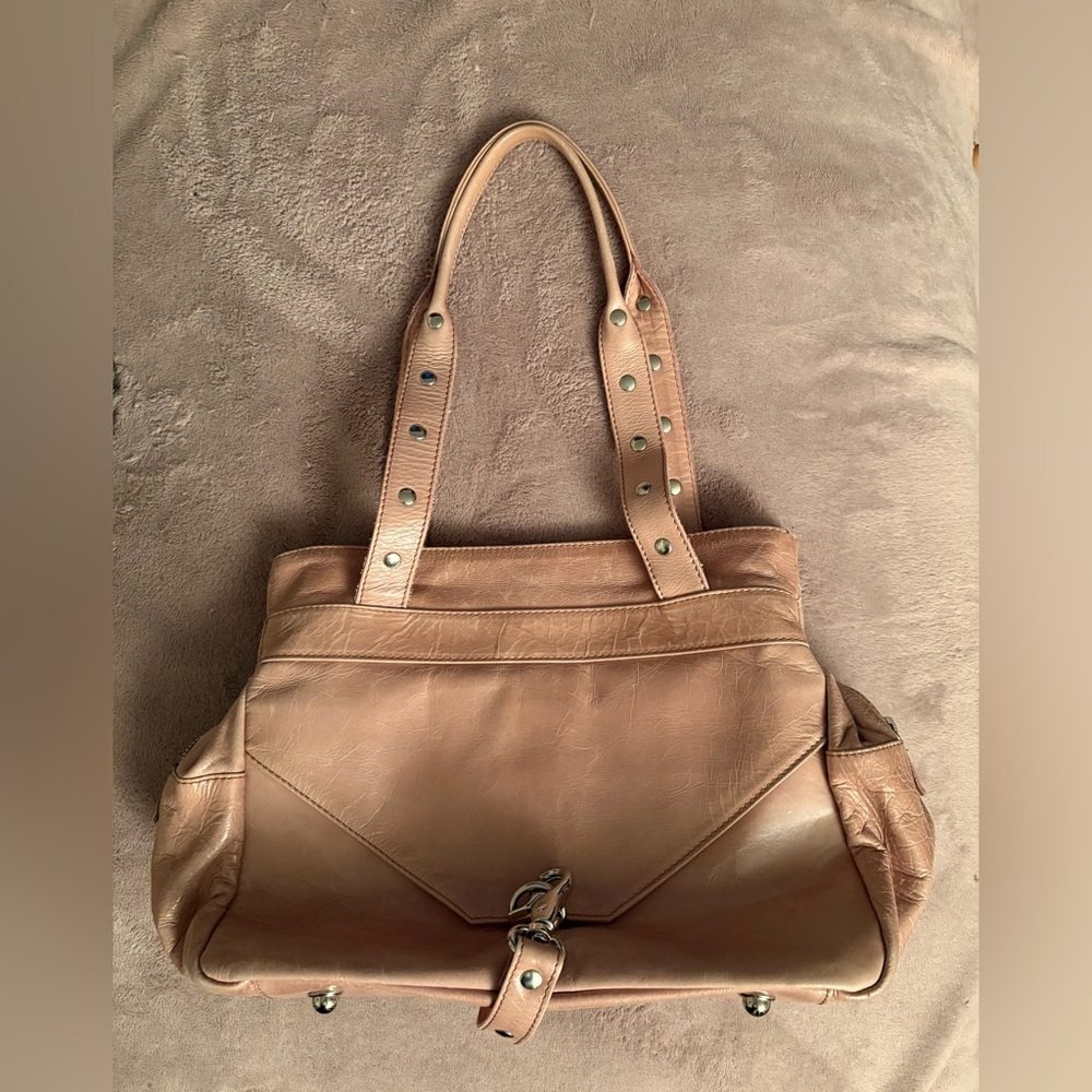 Pink leather purse